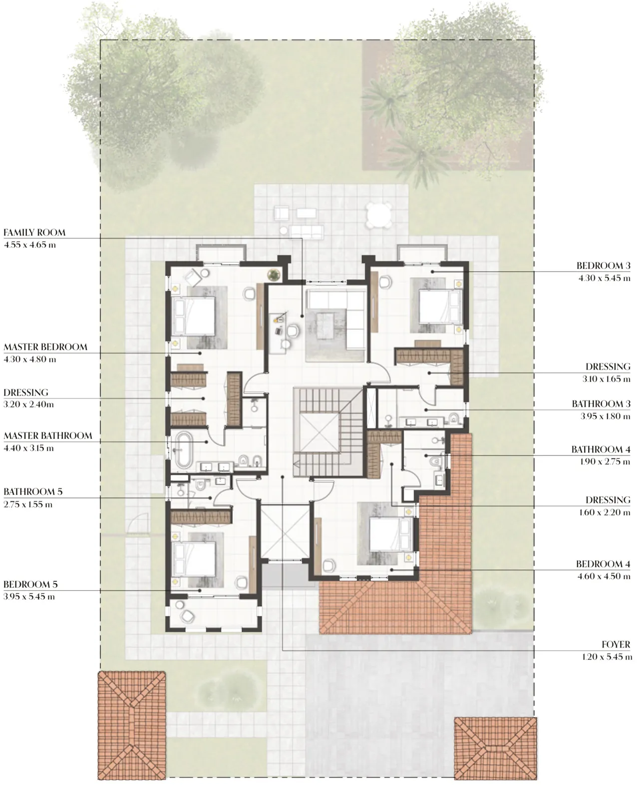 Sunset Bay 3 Bedroom Duplex Floor Plan
